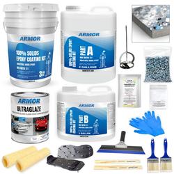 ArmorPoxy Garage Epoxy Floor Kit for Concrete - 32 Piece 2-Part Epoxy