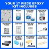ArmorPoxy Garage Epoxy Floor Kit for Concrete - 17 Piece 2-Part Epoxy - Designer Gray - 600 Sq Ft