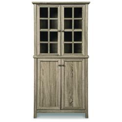 Homestar 2-Door Glass Storage Cabinet, Reclaimed Wood