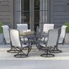 Signature Design® by Ashley® Appletown Brown 7-Piece Dining Patio Set with Tan Fabric