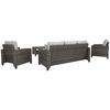 Signature Design® by Ashley® Cloverbrooke Brown Wicker 4-Piece Wicker Patio Set with Gray Cushions