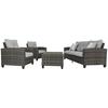 Signature Design® by Ashley® Cloverbrooke Brown Wicker 4-Piece Wicker Patio Set with Gray Cushions