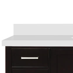 ARIEL Cambridge 55"W x 22"D Espresso Vanity and White Quartz Vanity Top ...