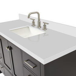 ARIEL Cambridge 55"W x 22"D Espresso Vanity and White Quartz Vanity Top ...