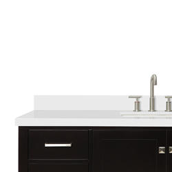 ARIEL Cambridge 61"W x 22"D Espresso Vanity and White Quartz Vanity Top ...