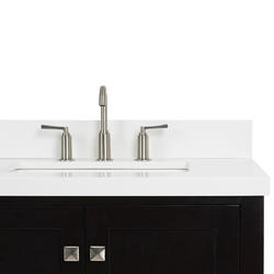 ARIEL Cambridge 73"W x 22"D Espresso Vanity and White Quartz Vanity Top ...
