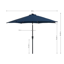 9 aluminum patio umbrella menards Backyard Creations® 9' LED Market Umbrella