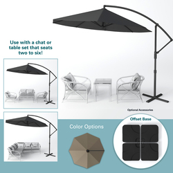 canvas patio umbrella wooden The 2 The sturdy aluminum frame Size:15FT-with lights quick-fact__rcr PURPLE LEAF 8 ft