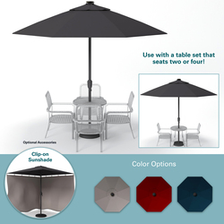 9 aluminum patio umbrella menards Backyard Creations® 9' LED Market Umbrella