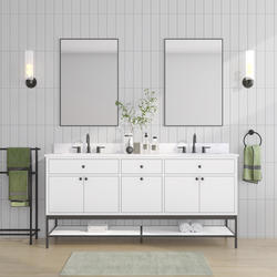 Avanity® Paisley 72"W x 22"D White Vanity and Cala White Engineered ...