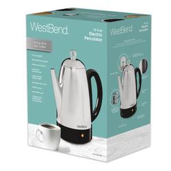 West Bend Classic 12-Cup Coffee Percolator with Cordless Serving, in  Stainless Steel (54159)