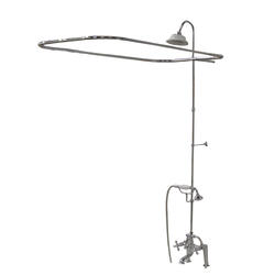 Barclay Polished Nickel Clawfoot Tub Shower Enclosure Kit (w/Hand ...