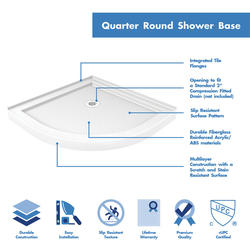 DreamLine® Prime 38"W x 38"D x 76-3/4"H White Corner Shower & Matte