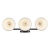 Patriot Lighting® Baggio 3-Light Matte Black and Gold Vanity Light