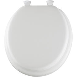 Mayfair Round White Cushioned Vinyl Soft Toilet Seat with Lift-Off ...