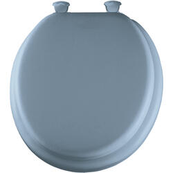 Mayfair Round Sky Blue Cushioned Vinyl Soft Toilet Seat with Lift-Off ...