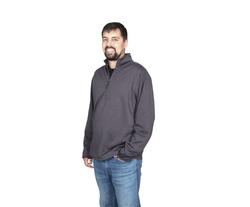 RW Rugged Wear® Men's Grey 1/4 Zip Fleece Pullover - Medium at