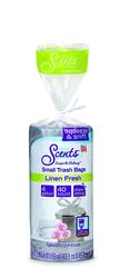 Color Scents Small Trash Bags - 4 Gallon, 40 ct (Pack of 8) Drawstring Linen Fresh, Silver