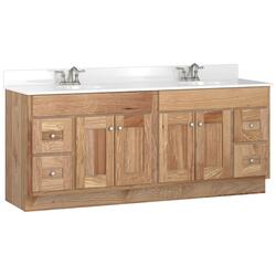 Briarwood Cottage 72"W x 18"D x 31"H HIckory Natural Bathroom Vanity ...