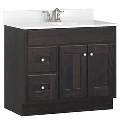 Briarwood Cottage 36"W x 18"D x 31"H Oak Shadow Bathroom Vanity Cabinet ...