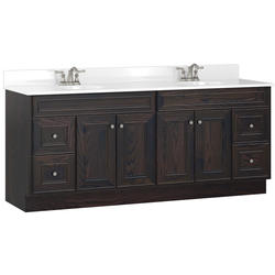 Briarwood Highpoint 72"W x 21"D x 34-1/2"H Oak Shadow Bathroom Vanity ...