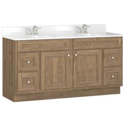 Briarwood Woodland 60"W x 21"D x 34-1/2"H Birch Weathered Bathroom ...