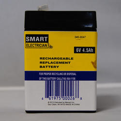 346-9047 6V 4.5Ah Rechargeable Battery by Smart Electrician