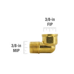 SIOUX CHIEF Street Elbow - Brass - 90° - 3/8 x 3/8 - MIP x FIP 930-271601