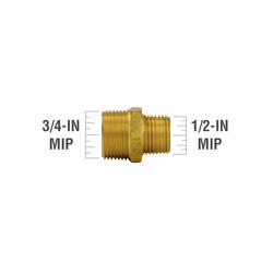 3/4 in. x Close MIP Brass Hex Nipple Fitting