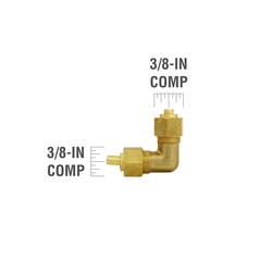 Proline Series 3/8-in x 1/4-in Compression Elbow Fitting in the Brass  Fittings department at