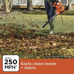 BLACK DECKER 400 CFM 12 Amp Corded Electric Leaf Blower Vacuum