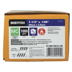 Bostitch® 1-1/2 x .148 35° Paper Tape Bright Smooth Shank Heat-Treated  Metal Connector Nail - 1,000 Count at Menards®