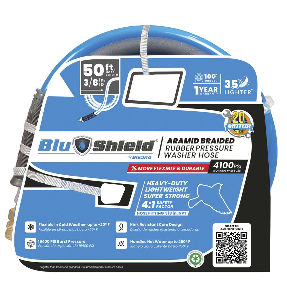 BluShield 3 8 Aramid Braided Heavy Duty Rubber Pressure Washer Hose at Menards