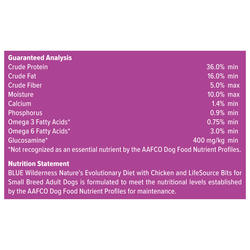 Blue wilderness hotsell nutrition facts