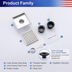 Rainlex 6" Brushed Nickel Shower Drain at Menards®
