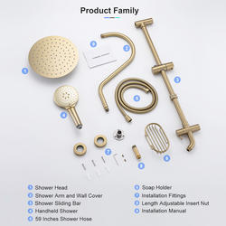 Rainlex® One-Handle Brushed Gold Shower System with Handheld Showerhead ...