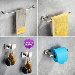 XINWEI Bathroom Hardware Set. Brushed Nickel Towel bar kit Bathroom  Accessory Set Bath Towel Rack 5-Piece Towel Rod for Bathroom Wall - Yahoo  Shopping