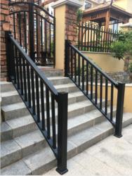 1.6'' H x 39.36'' W Black Metal Porch And Stair Railings