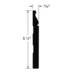 Royal® Building Products 9/16 x 5-1/4 x 8' White PVC Colonial Base Moulding 163ES