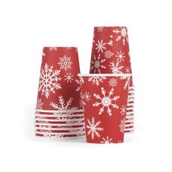 Glad Everyday Disposable Paper Cups with Holiday Snowflake Silver & Gold Design