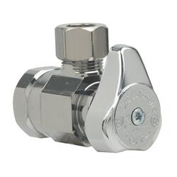 BrassCraft 1/2 in. Compression outlets X 3/8 in. Compression Brass Angle  Stop Valve - Ace Hardware