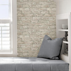 InHome™ White Washed Denver Brick Peel & Stick Wallpaper Roll at Menards®