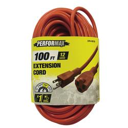 Performax™ 100' 12/3 Heavy-Duty Orange Outdoor Extension Cord at