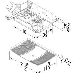 Broan® PowerHeat™ 110 CFM Ceiling Bathroom Exhaust Fan with Heater and ...