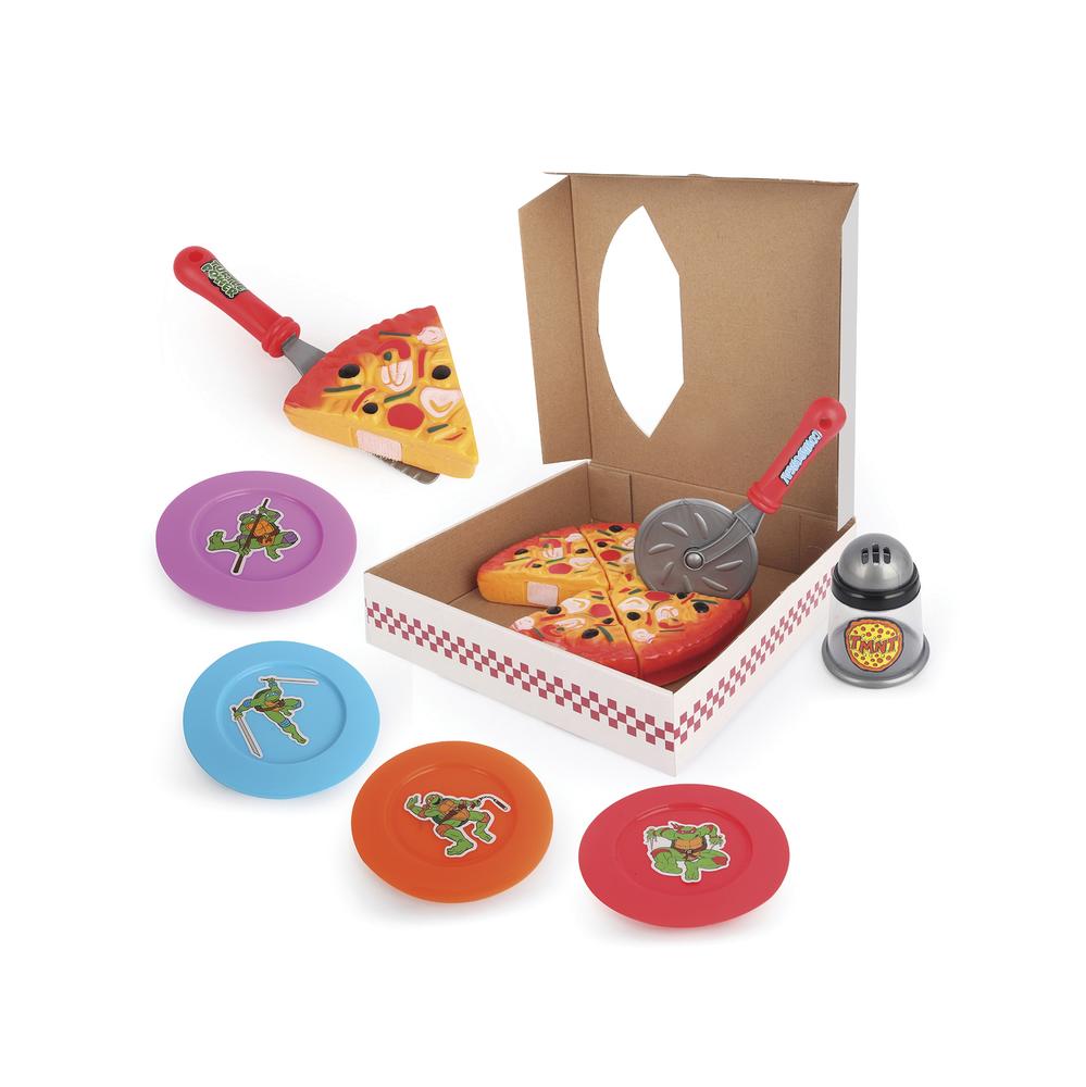 BST AXN Pizza Box Black & White Battle Damage TMNT Figures 4