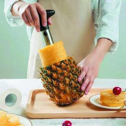 Mainstays Manual Pineapple Corer, Peeler & Slicer Tool - Clear & Black - 9.5 in