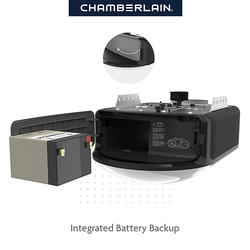 Chamberlain 1 1 4 HP Wi Fi Belt Drive Battery Backup Garage Door