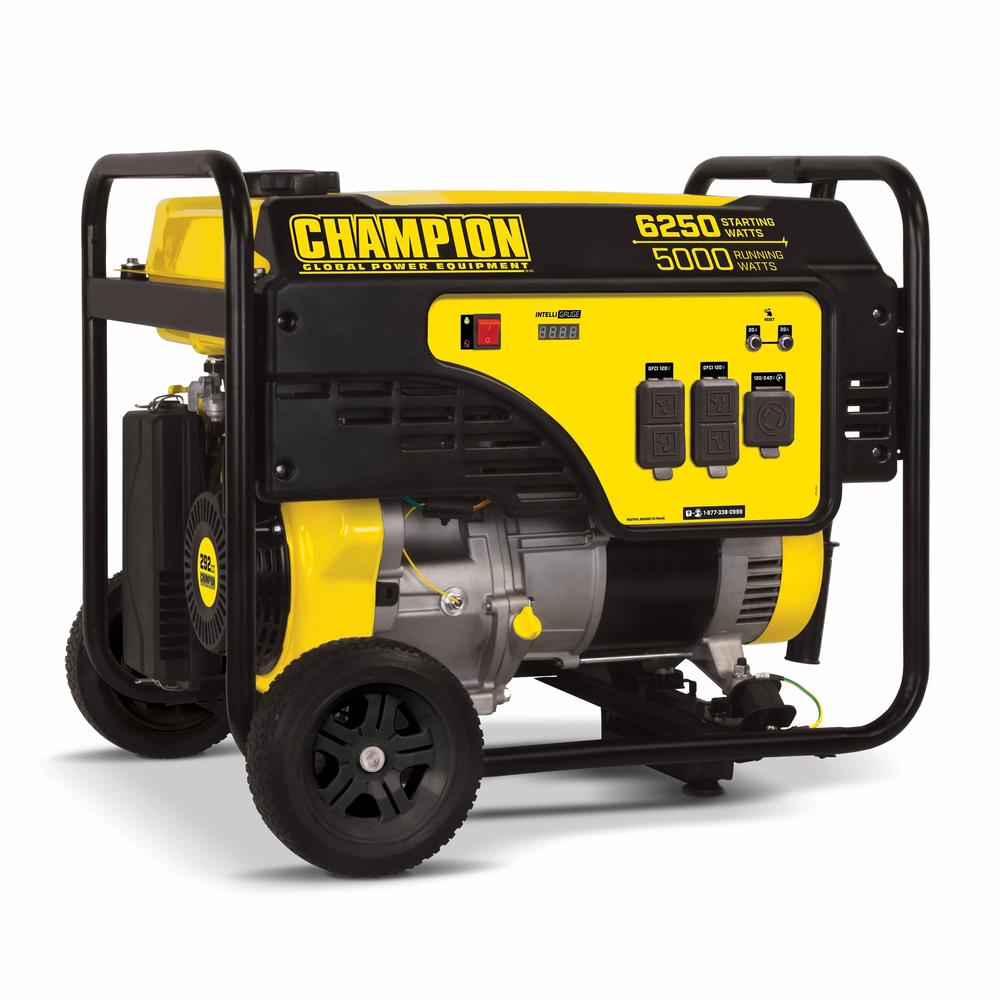 CHAMPION POWER EQUIPMENT 6250/5000-Watt Gasoline Powered Recoil Start Portable Generator