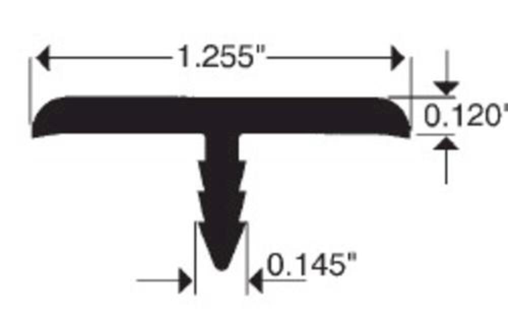 3mm Black PVC T-Moulding - 250' Roll 3mm Black PVC T-Moulding - 250' Roll