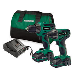 Masterforce 20 Volt Cordless 1 2 Drill 1 4 Impact Driver Combo Kit at Menards